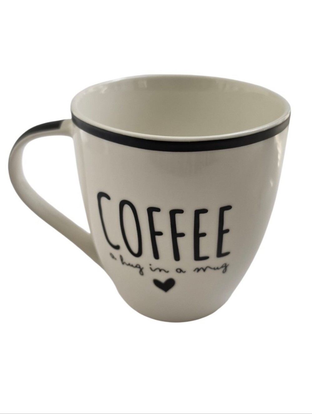 Home Basics Coffee A Hug in a Mug Black White Ceramic Coffee Mug - Picture 4 of 7